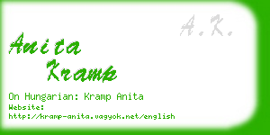 anita kramp business card